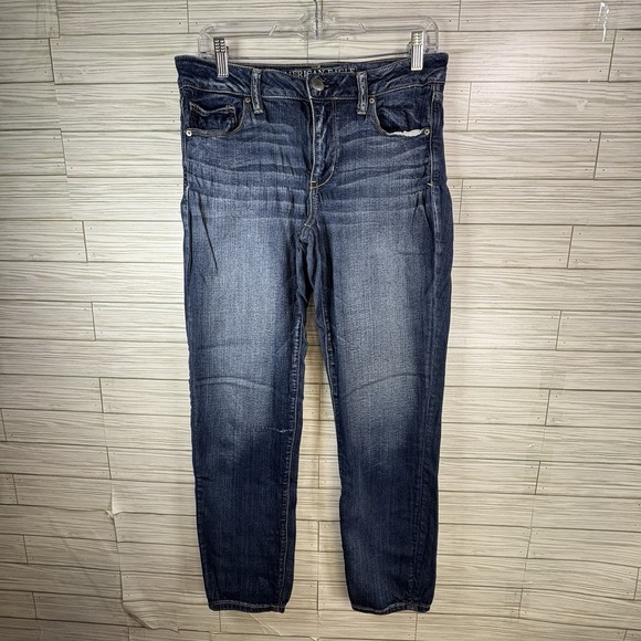 American Eagle Women's‎ Super Stretch Skinny Jean Sz 10 Long Medium Wash - Picture 1 of 10